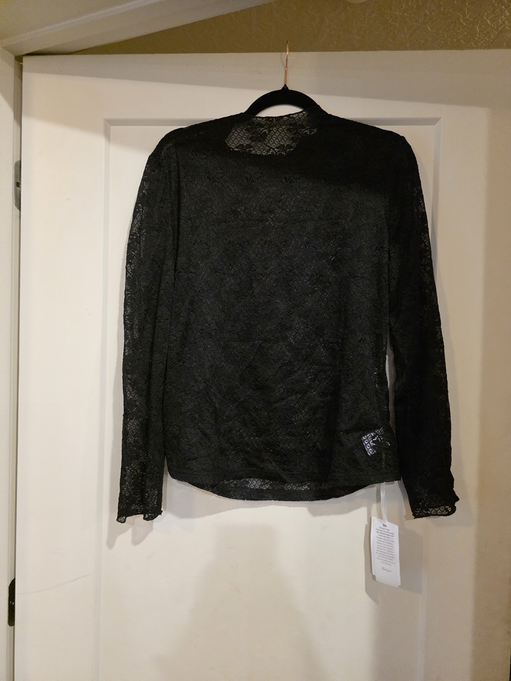 Grace Karin Black Lace Long Sleeve Blouse